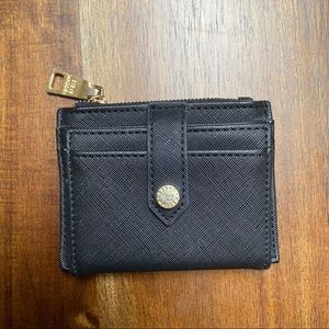 Steve Madden Black/Gold Zip-Card Holder